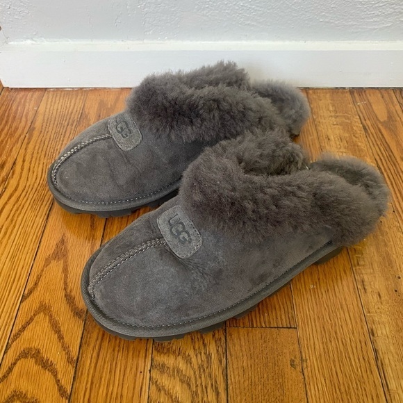 UGG Coquette Shearling Slippers Gray Size 9 - Picture 1 of 7